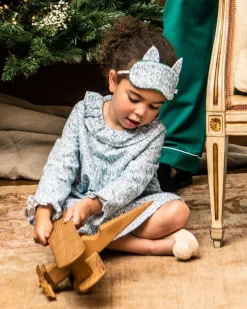 The Juliette Slipper in Peach Suede with a Festive Pom