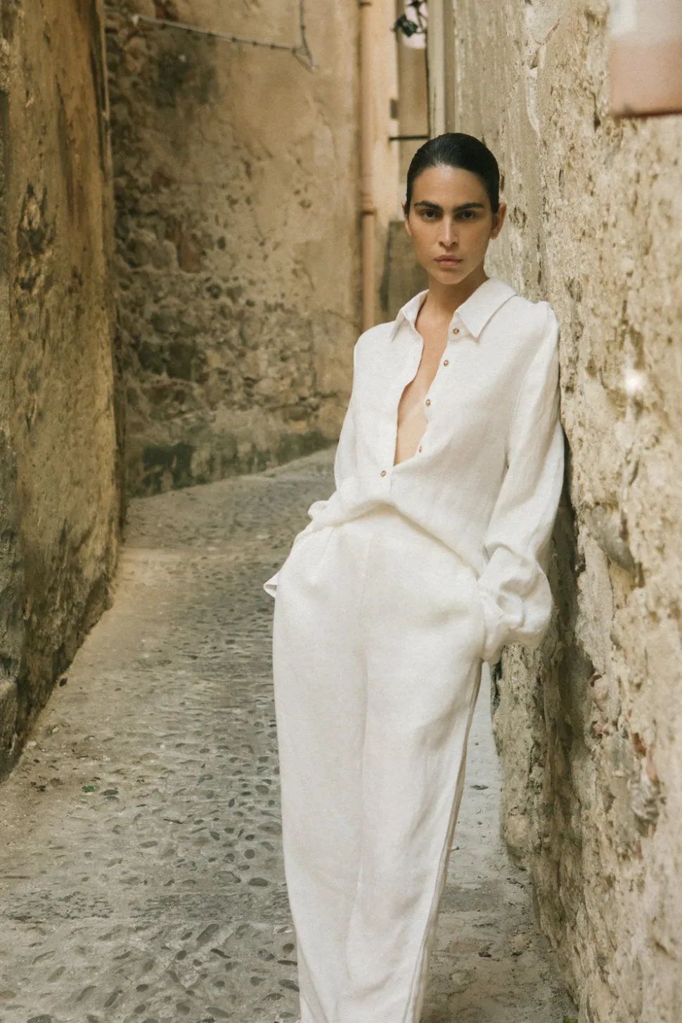 The Keaton Wide Leg Pant in Linen Cupro