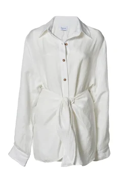 The L.A. Button-Down Wrap Dress in Linen Cupro