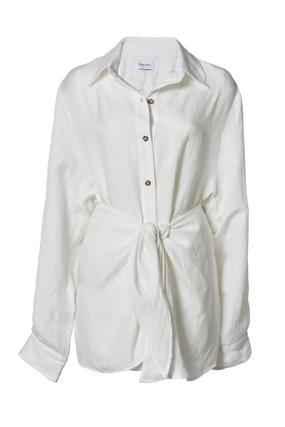 The L.A. Button-Down Wrap Dress in Linen Cupro