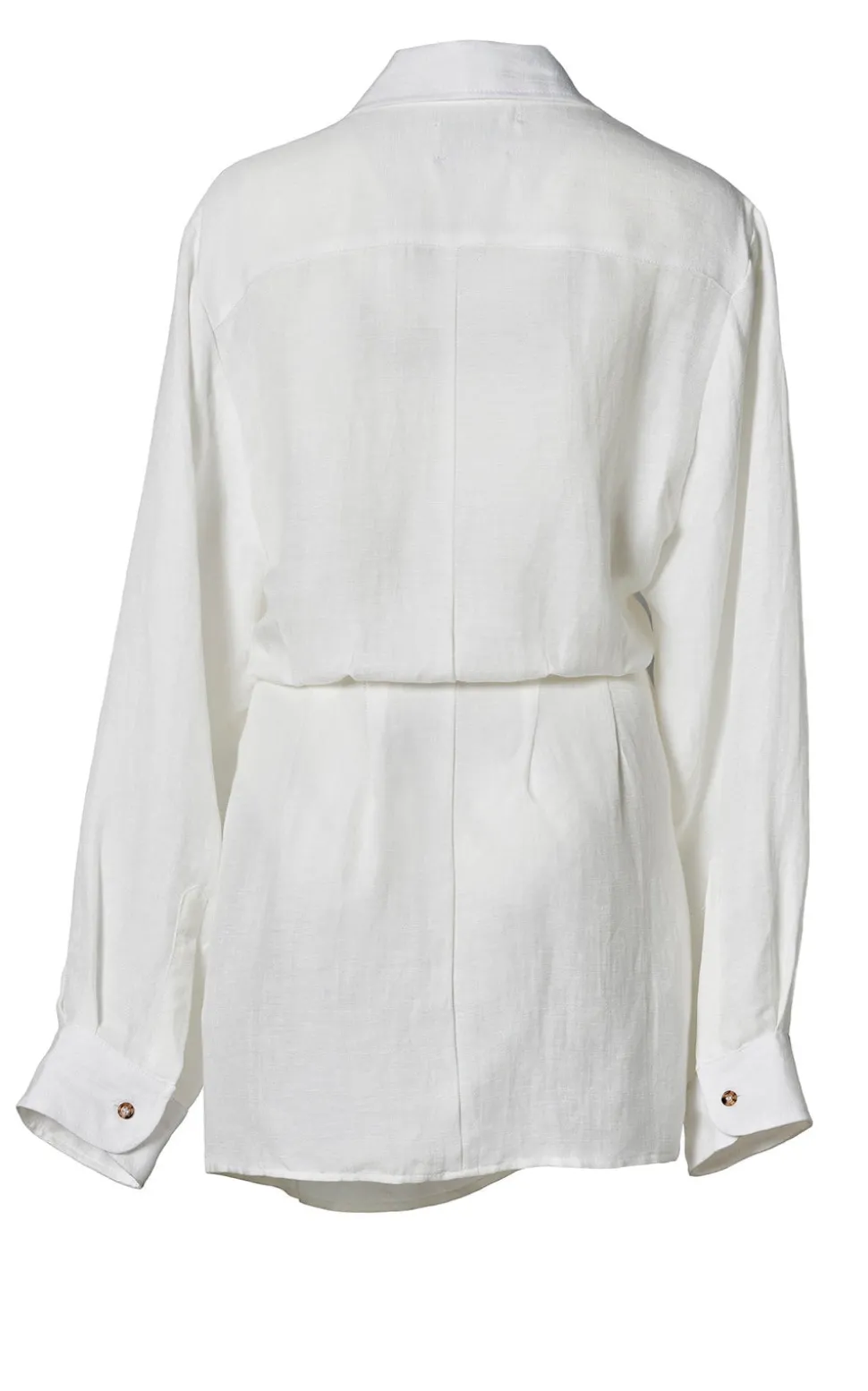 The L.A. Button-Down Wrap Dress in Linen Cupro
