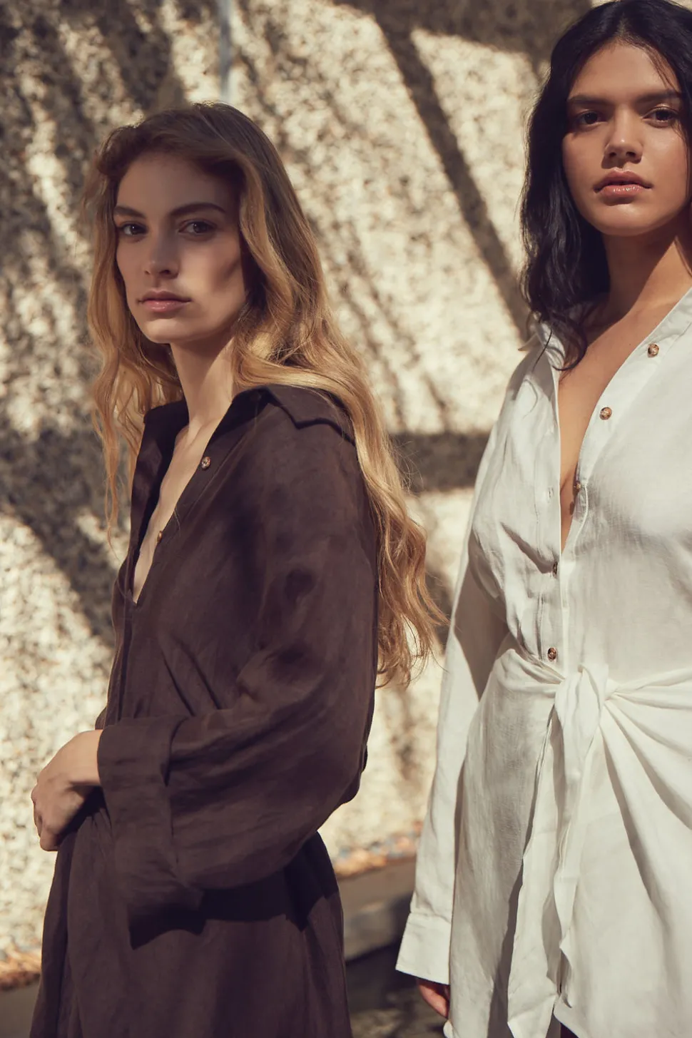 The L.A. Button-Down Wrap Dress in Linen Cupro