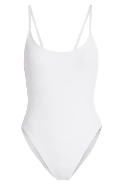 The Laguna One Piece in Ribbed White