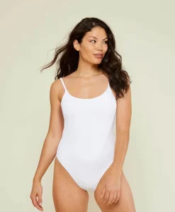 The Laguna One Piece in Ribbed White