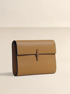 The Large Soft Clutch in Camel Nappa