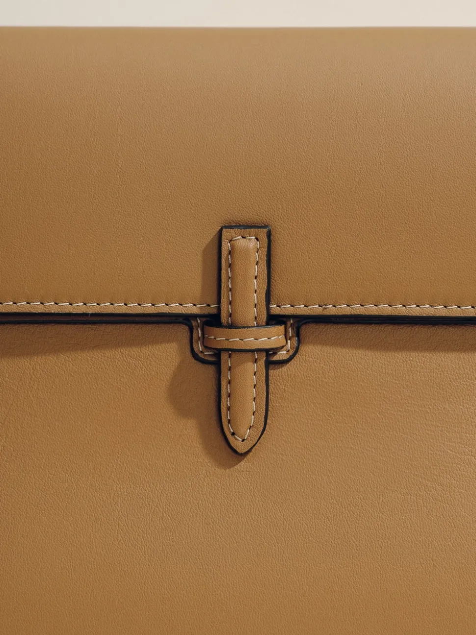 The Large Soft Clutch in Camel Nappa