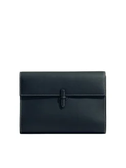 The Large Soft Clutch in Black Nappa