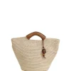 The Large Woven Shopper in Cognac Natural Fiber