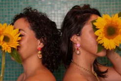 The Limoncello Earrings in Bubble Pink and Ruby