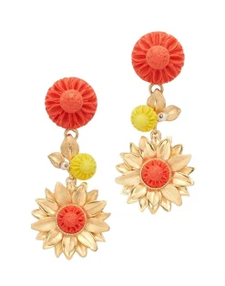 The Limoncello Earrings in Coral and Yellow