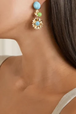 The Limoncello Earrings in Turquoise and Peridot