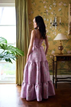 The Lucetta Dress in Orchid Baroque Floral