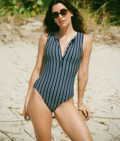 The Malibu One Piece Textured Stripe in Nautical