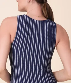 The Malibu One Piece Textured Stripe in Nautical