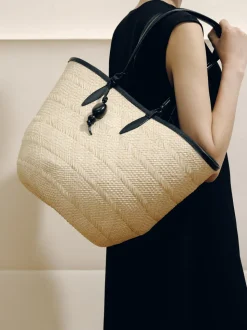 The Medium Basket in Black Natural Fiber