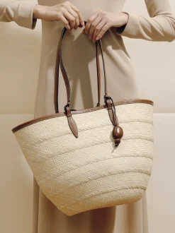The Medium Basket in Cognac Natural Fiber
