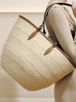 The Medium Basket in Cognac Natural Fiber