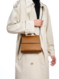 The Medium Top Handle in Camel Nappa