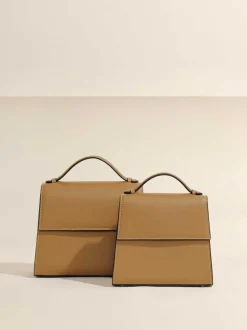 The Medium Top Handle in Camel Nappa