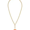 The Mini Puffy Heart Necklace in Orange