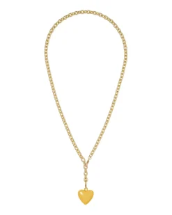 The Mini Puffy Heart Necklace in Yellow