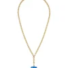 The Mini Puffy Heart Necklace in Blue