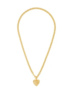 The Mini Puffy Heart Necklace in Gold