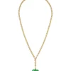 The Mini Puffy Heart Necklace in Green