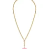 The Mini Puffy Heart Necklace in Pink