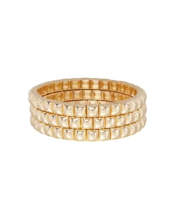 The Mini Square Stud Bracelet in Gold
