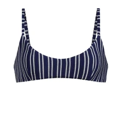 The Molokai Bikini Top Textured Stripe in Nautical