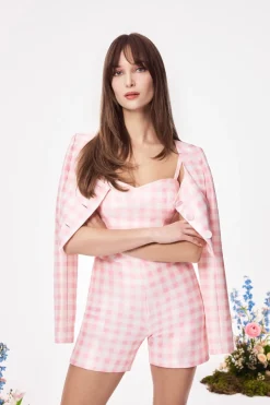 The Mona Short in Pink & White