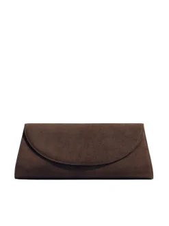 The Opera Clutch in Dark Brown Suede