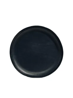 The Oversized Tray in Black Leather Lace Trim