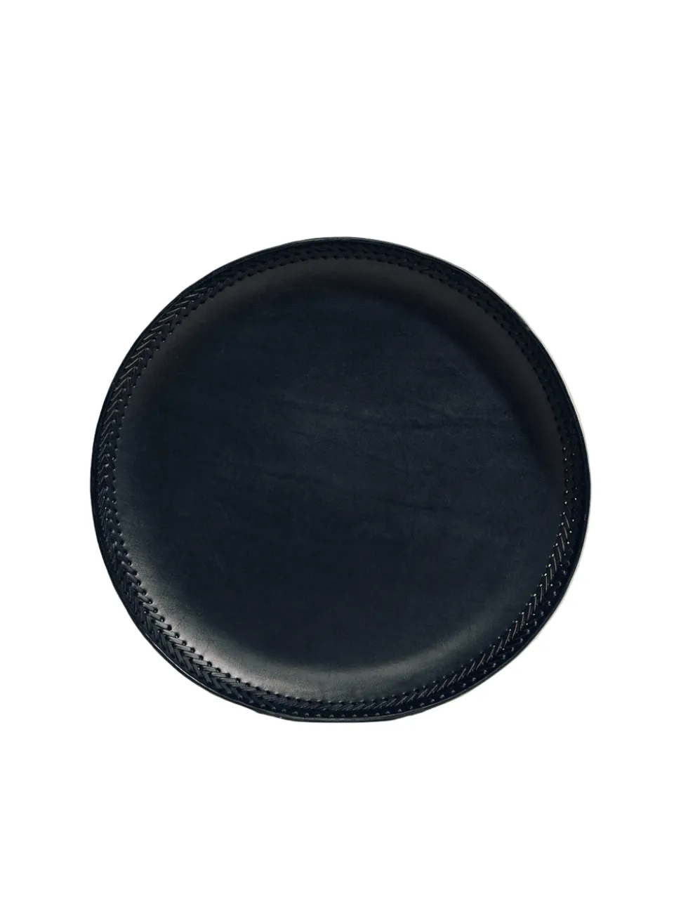 The Oversized Tray in Black Leather Lace Trim