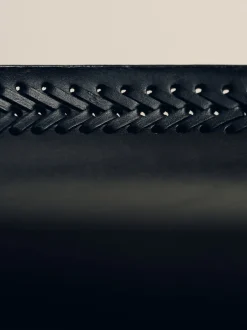 The Oversized Tray in Black Leather Lace Trim