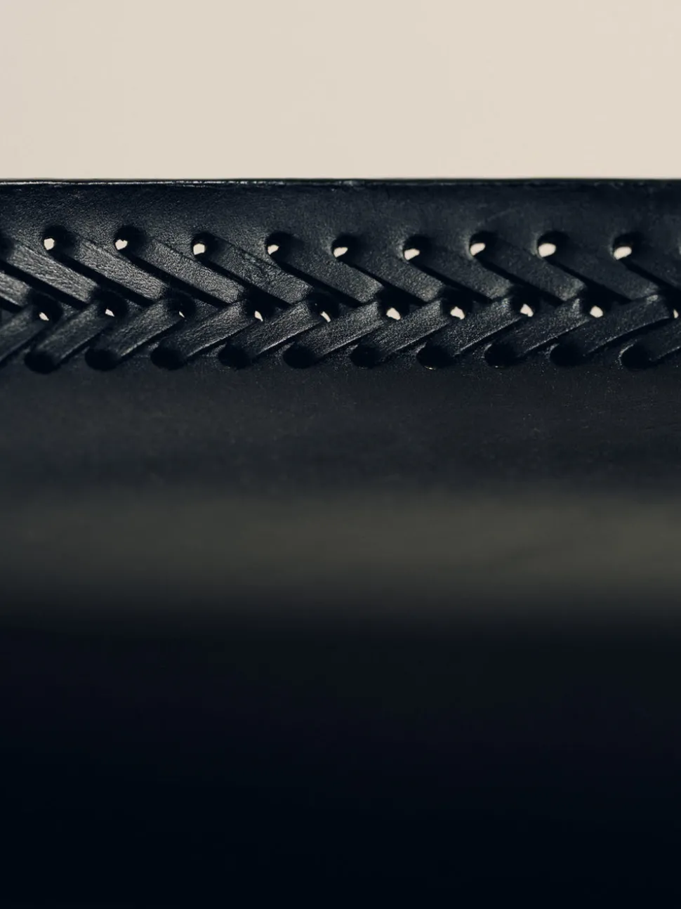 The Oversized Tray in Black Leather Lace Trim