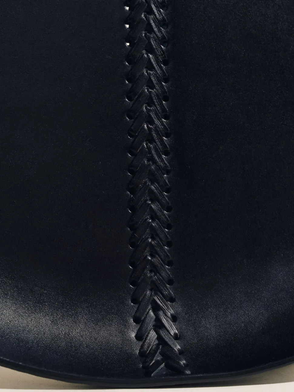 The Oversized Tray in Black Braided Molded Leather