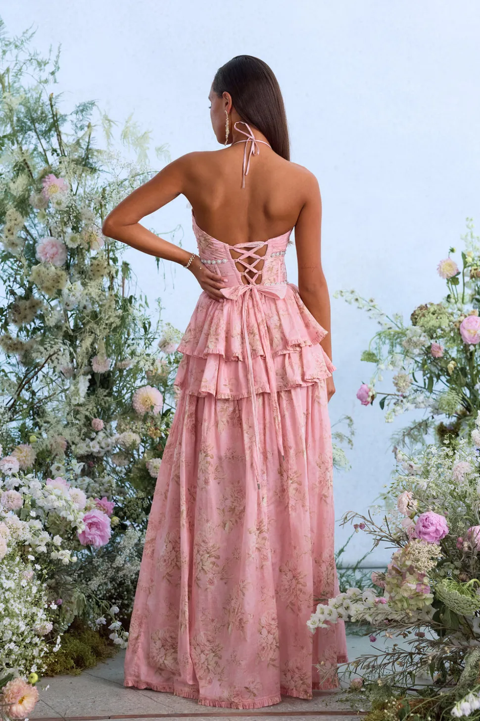 The Payton Dress in Light Pink Tapestry Rose