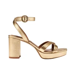 The Platform Sandal in Gold Nappa