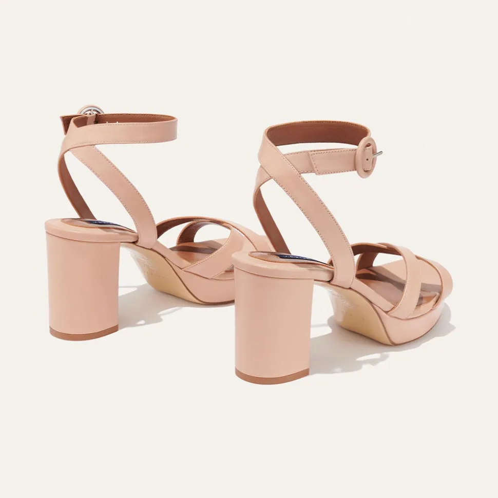 The Platform Sandal in Rose Nappa
