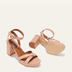 The Platform Sandal in Rose Nappa