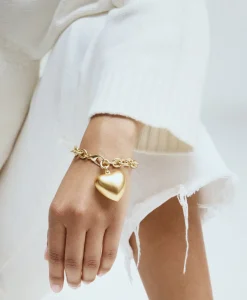 The Puffy Heart Bracelet in Gold
