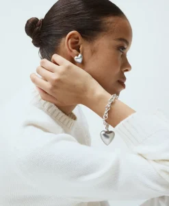 The Puffy Heart Bracelet in Silver