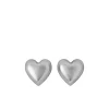 The Puffy Heart Silver Stud Earrings