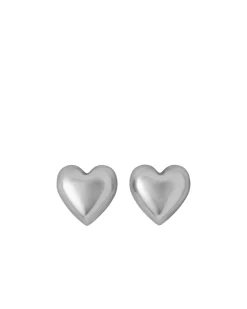 The Puffy Heart Silver Stud Earrings