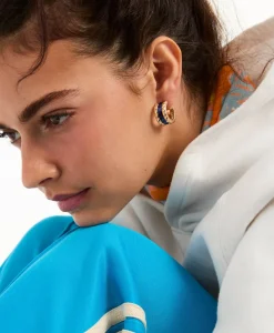 The Puffy Stud Hoop Earrings