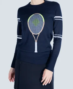 The Racquet Sweater in Navy