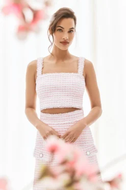 The Remington Top in Pink & White