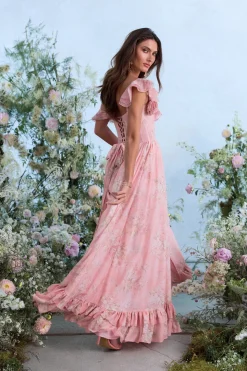 The Rosetta Dress in Light Pink Tapestry Rose